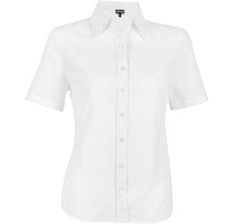 Ladies Short Sleeve Oxford Shirt - White Only-2XL-White-W