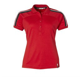 Ladies Trinity Golf Shirt - White Only-L-Red-R