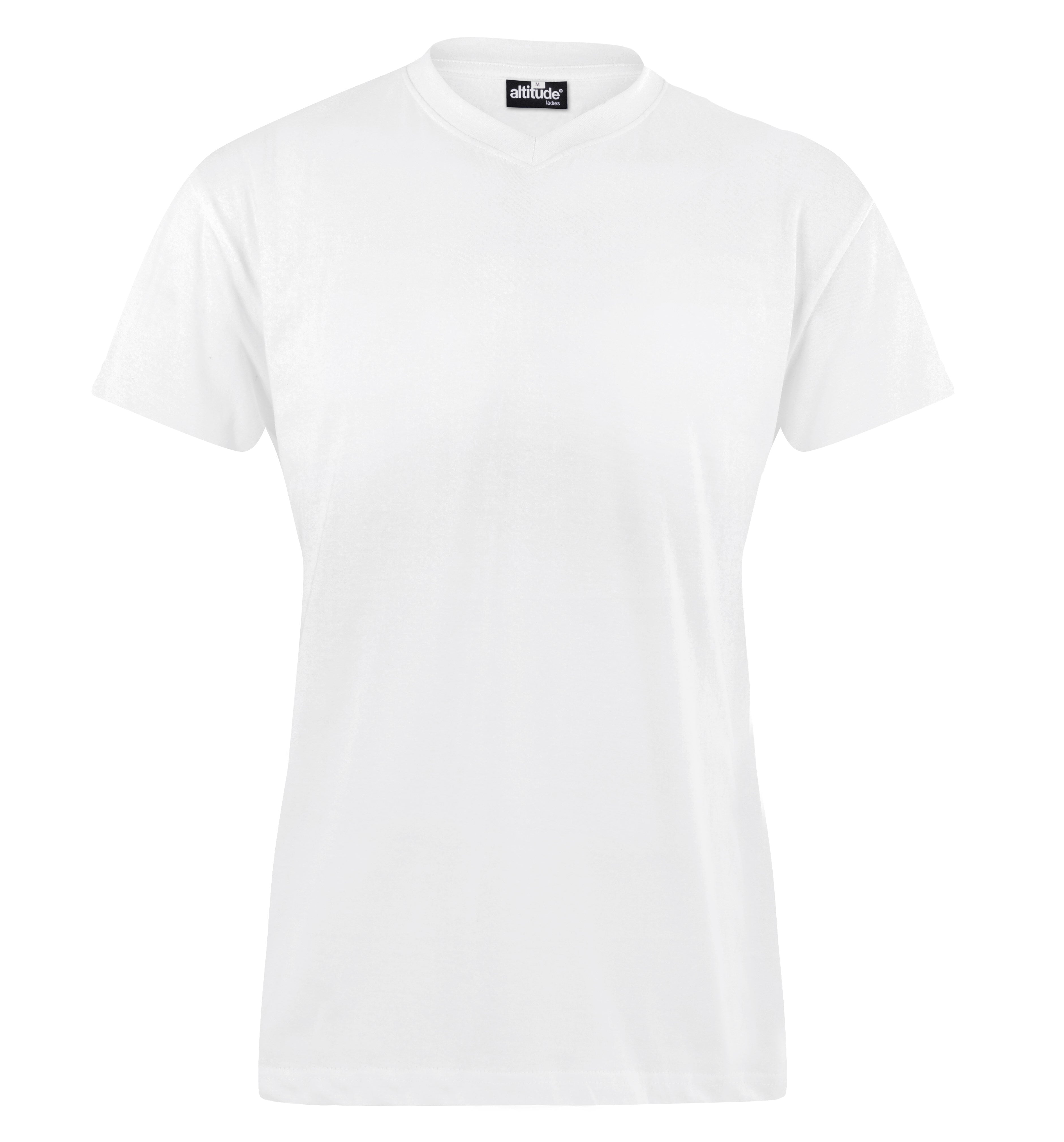 Ladies Vital 160 V-Neck T-Shirt - White Only-