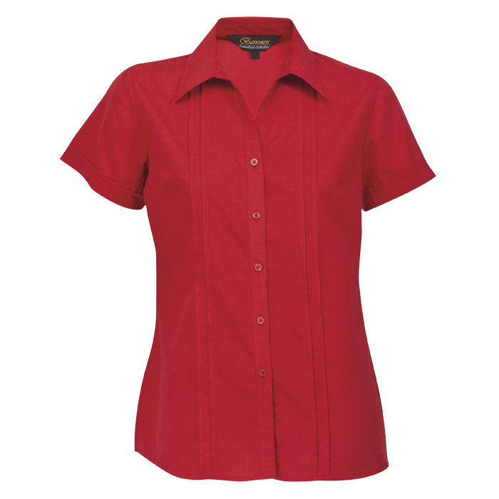 Ladies Vogue Blouse Short Sleeve Red / SML / Last Buy - Shirts-Corporate