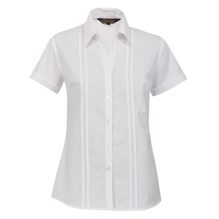 Ladies Vogue Blouse Short Sleeve White / SML / Last Buy - Shirts-Corporate