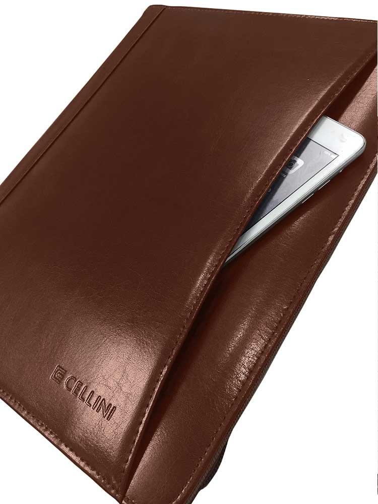 A4 Leather Zip Around Folder | Brown-