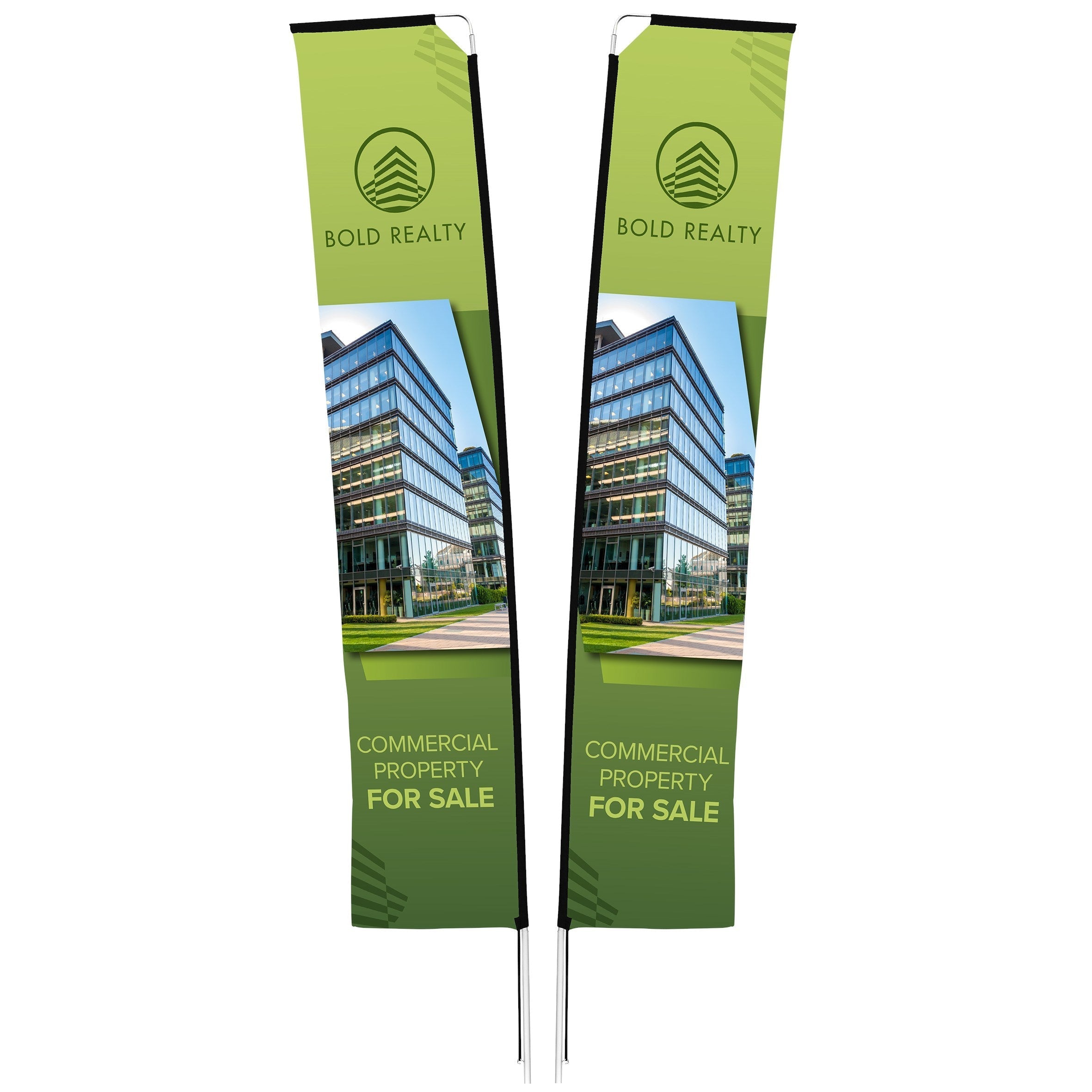 Legend 4M Sublimated Telescopic Double-Sided Flying Banner - 1 complete unit-Banners