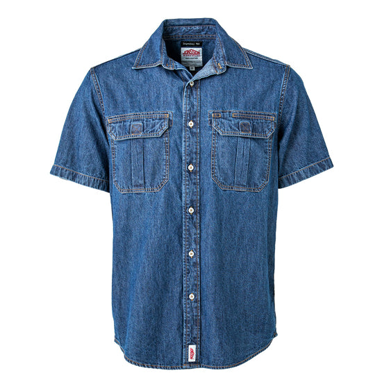 Legendary Denim Short Sleeve Work Shirt Indigo / 4XL - High Grade Shirts