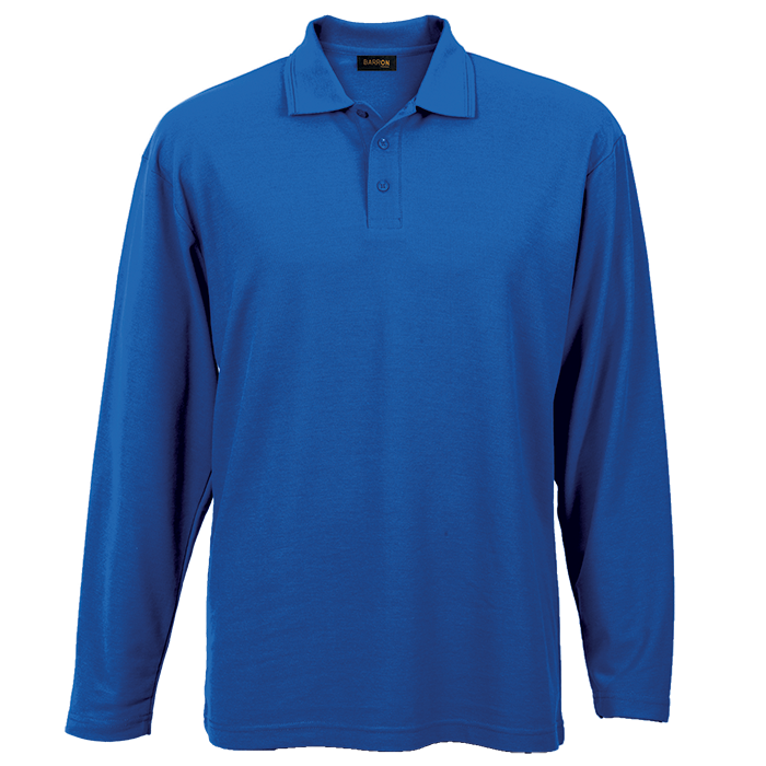 Mens 175g Pique Knit Long Sleeve Golfer  Royal / 