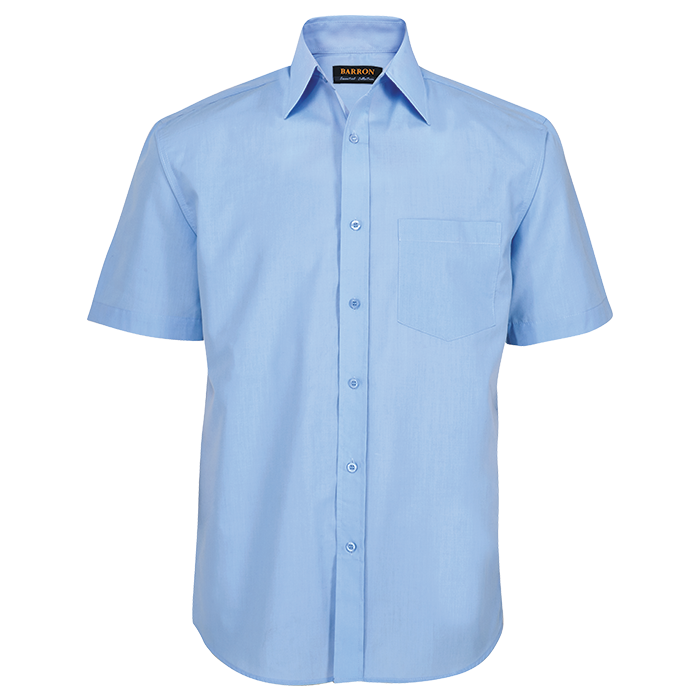 Mens Basic Poly Cotton Lounge Short Sleeve Sky Blue / SML / Regular - Shirts-Corporate