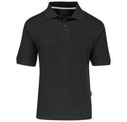 Mens Crest Golf Shirt-2XL-Black-BL
