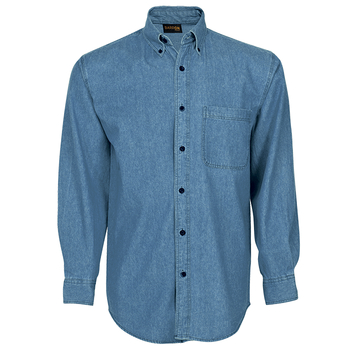 Mens Denim Shirt Long Sleeve - Shirts-Corporate