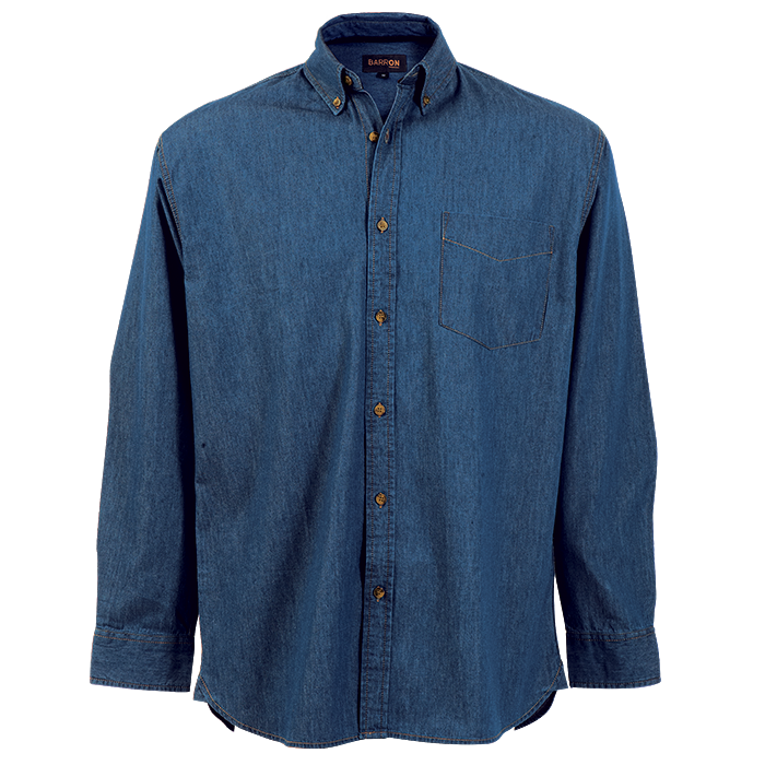 Mens Denver Denim Shirt Long Sleeve Dark / SML / Regular - Shirts-Corporate