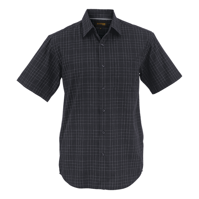 Mens Hamilton Check Lounge Short Sleeve Black / SML / Last Buy - Shirts-Corporate