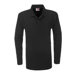 Mens Long Sleeve Boston Golf Shirt - Black Only-