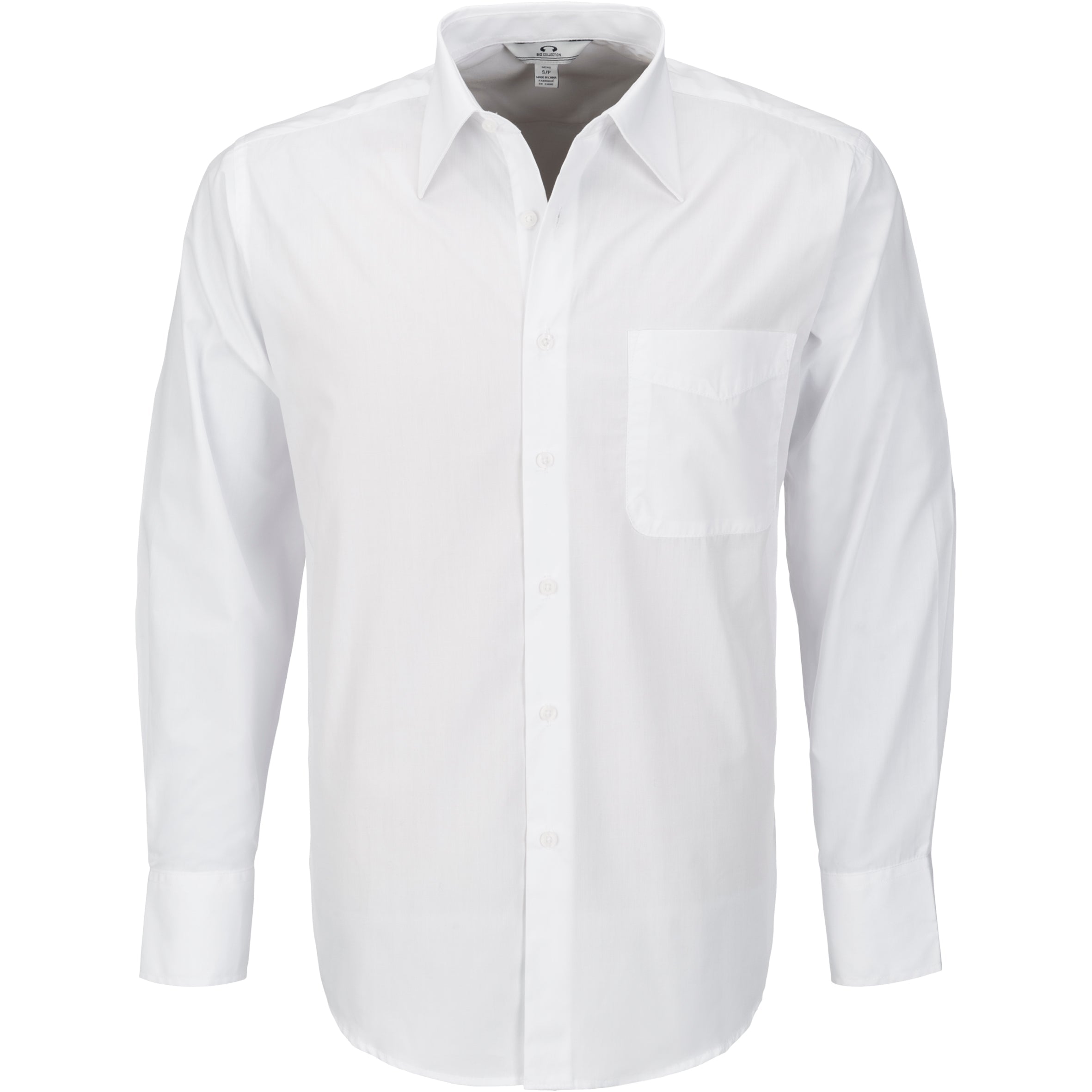 Mens Long Sleeve Metro Shirt - Grey Only-L-White-W