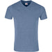 Mens Michigan Melange V-Neck T-Shirt-L-Blue-BU