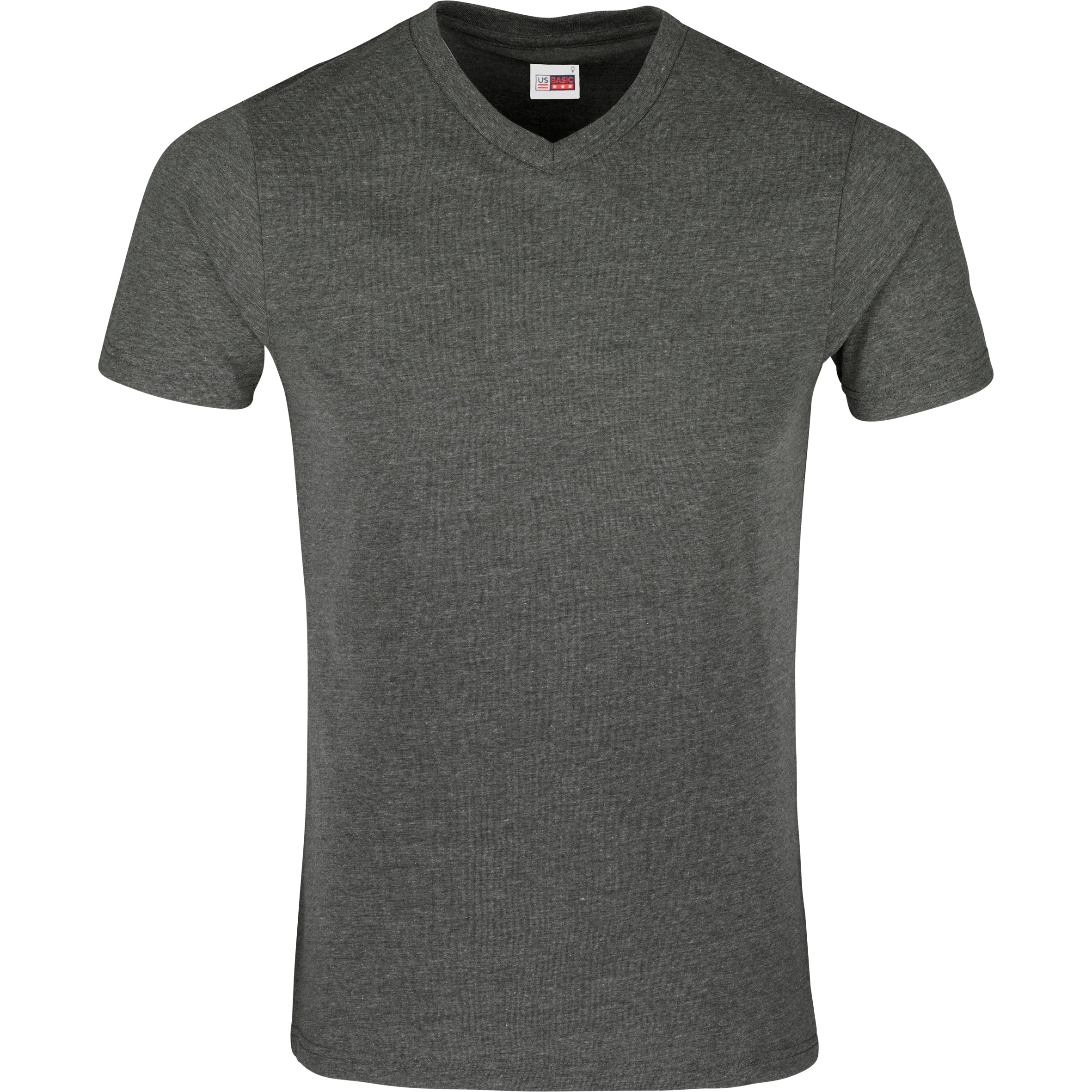 Mens Michigan Melange V-Neck T-Shirt-L-Dark Grey-DG2