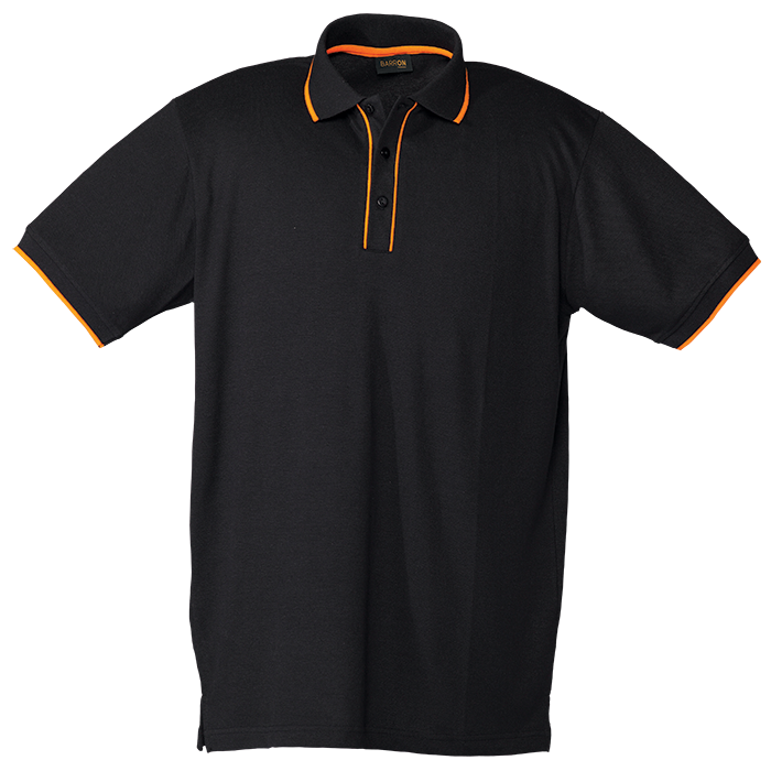 Mens Piping Golfer Black/Orange / SML / Last Buy - Golf Shirts