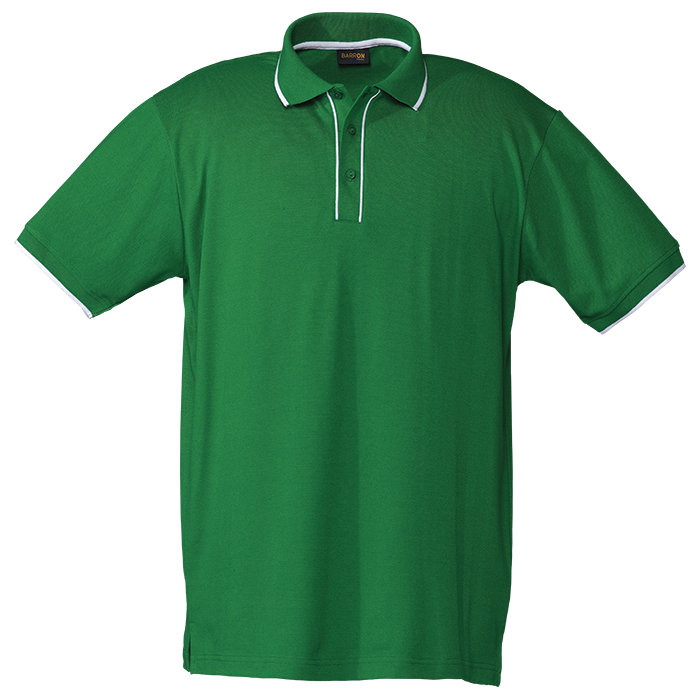 Mens Piping Golfer Green/White / SML / Regular - Golf Shirts