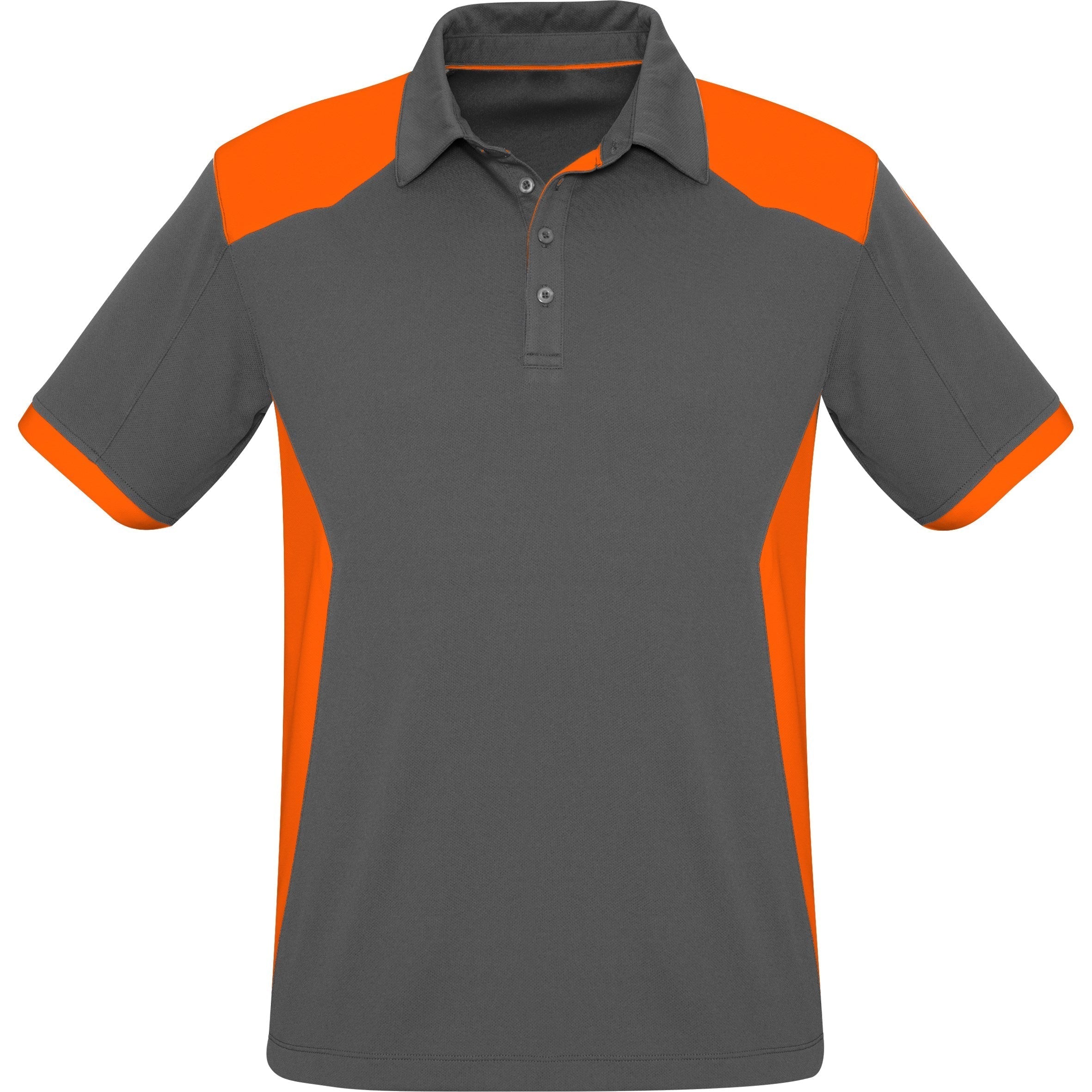 Mens Rival Golf Shirt - Grey Orange Only-L-Grey with Orange-GYO