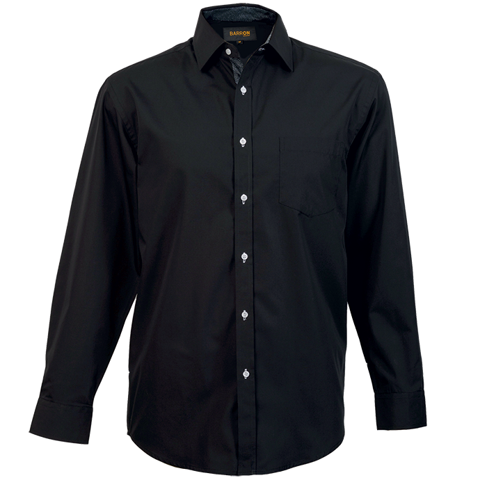 Mens Saga Lounge Long Sleeve Black / SML / Last Buy - Shirts-Corporate