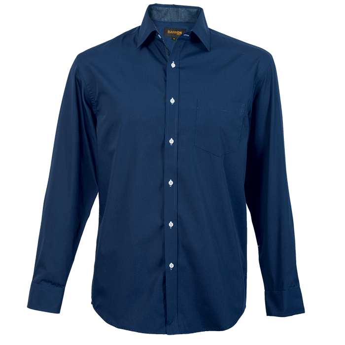 Mens Saga Lounge Long Sleeve Navy / SML / Regular - Shirts-Corporate