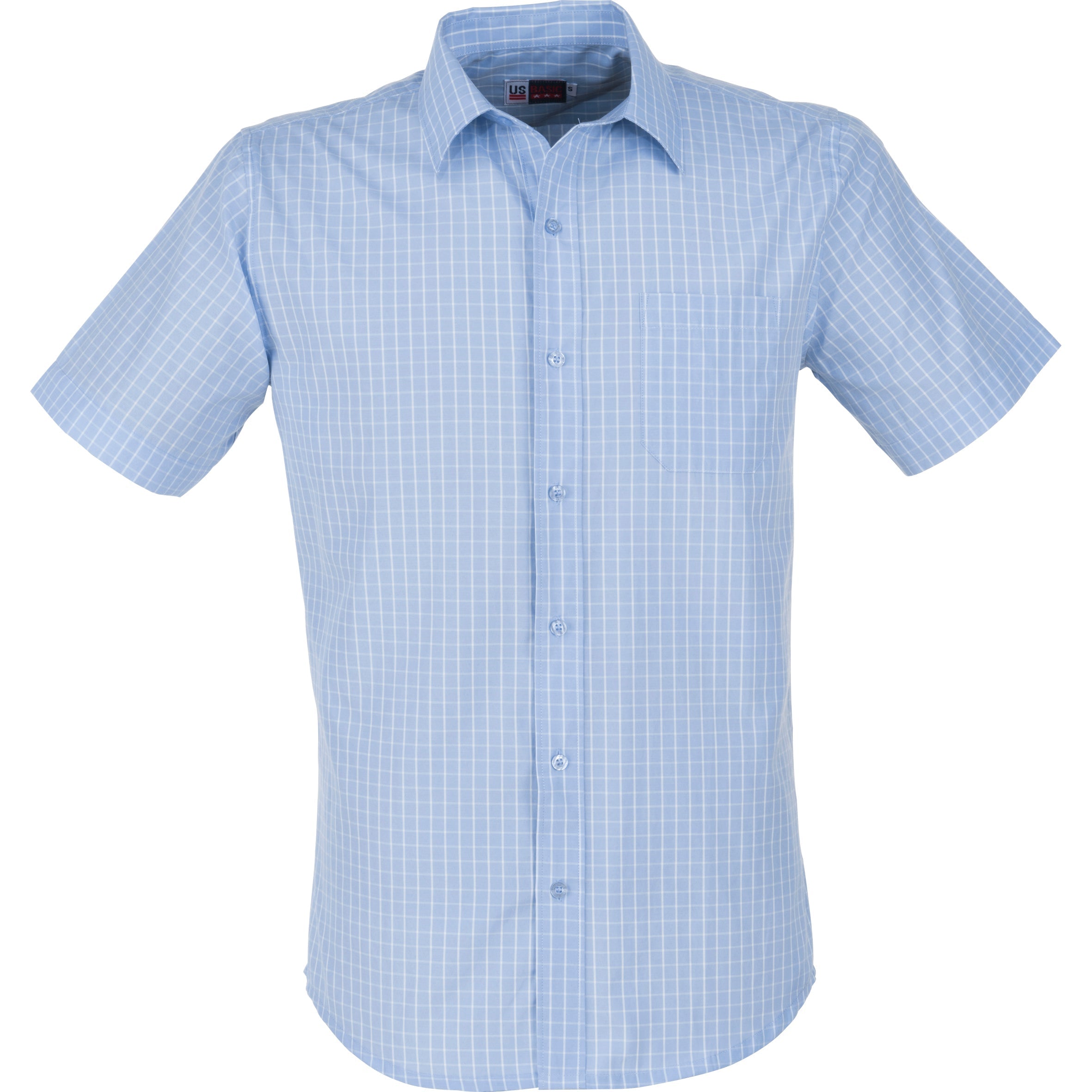 Mens Short Sleeve Aston Shirt-L-Light Blue-LB