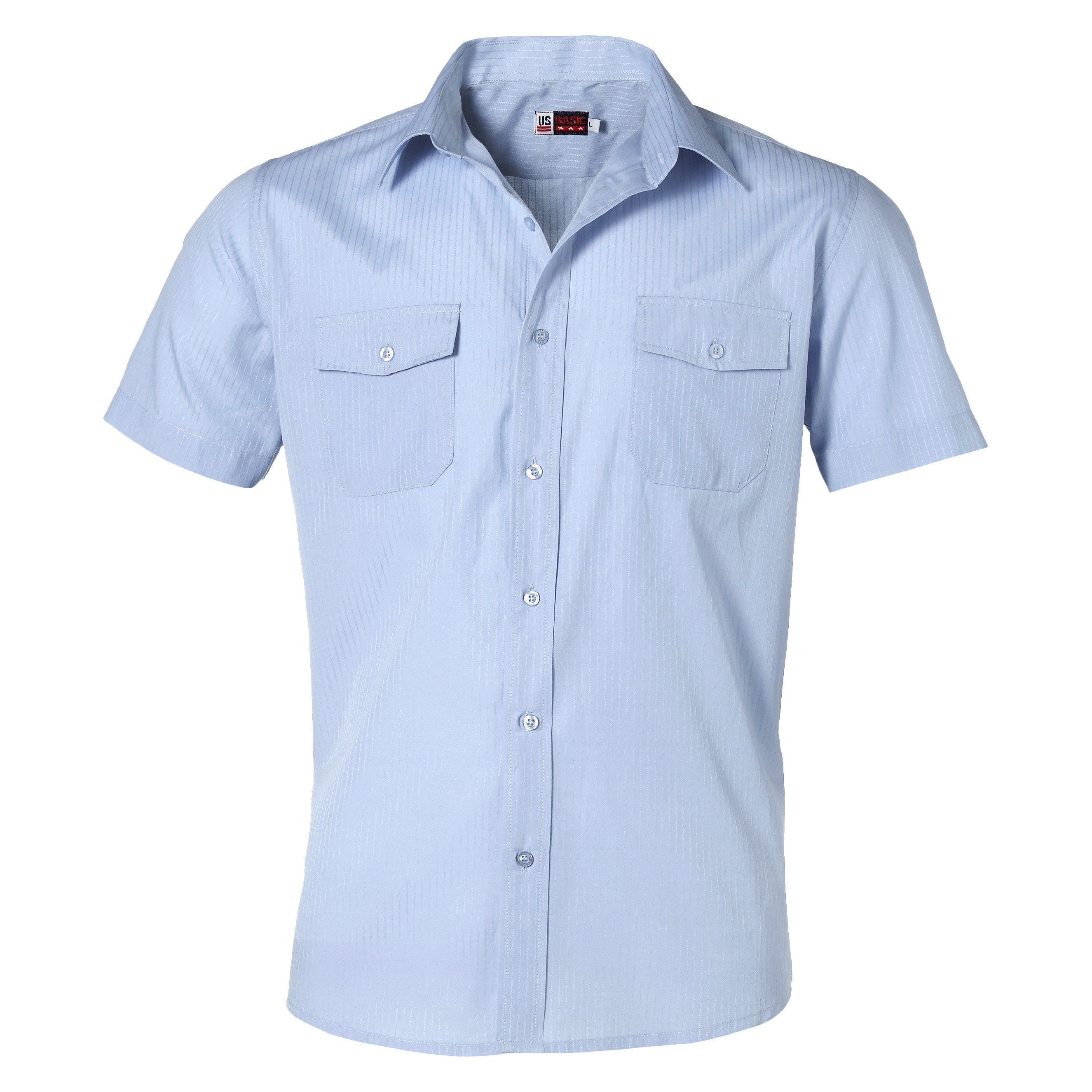 Mens Short Sleeve Bayport Shirt - Light Blue Only-L-Light Blue-LB