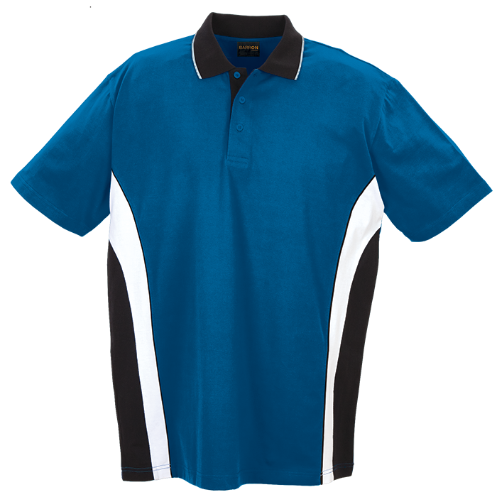 Mens Three Tone Golfer Blue/White/Black / SML / Last Buy - Golf Shirts