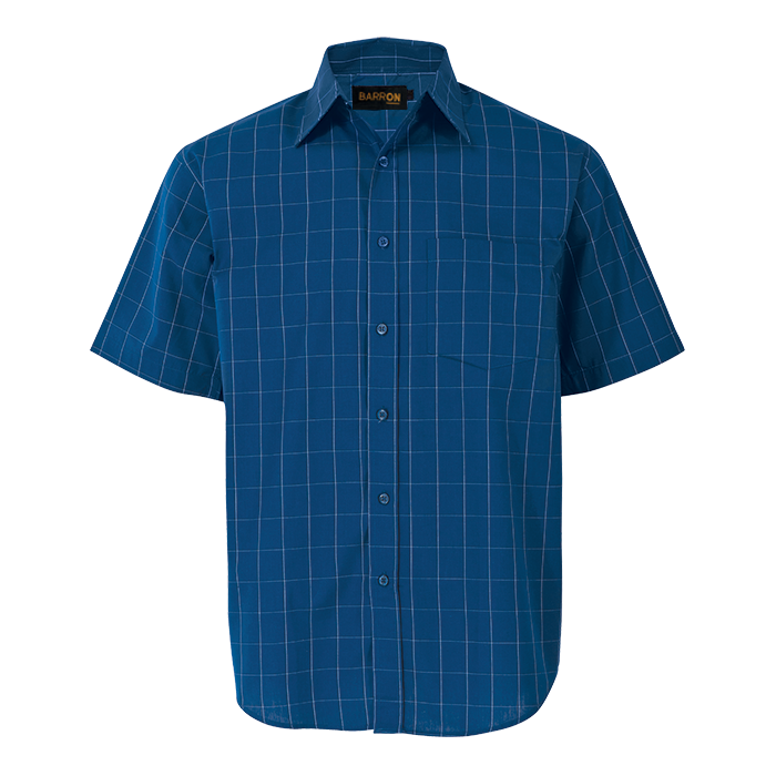 Metro Check Lounge Short Sleeve Royal/Black/White / SML / Regular - Shirts-Corporate