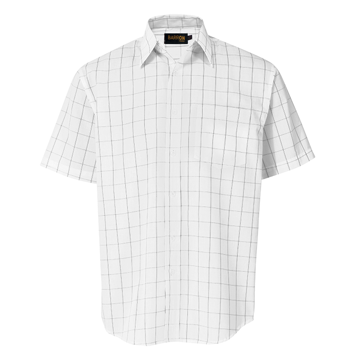 Metro Check Lounge Short Sleeve White/Black/Grey / SML / Last Buy - Shirts-Corporate