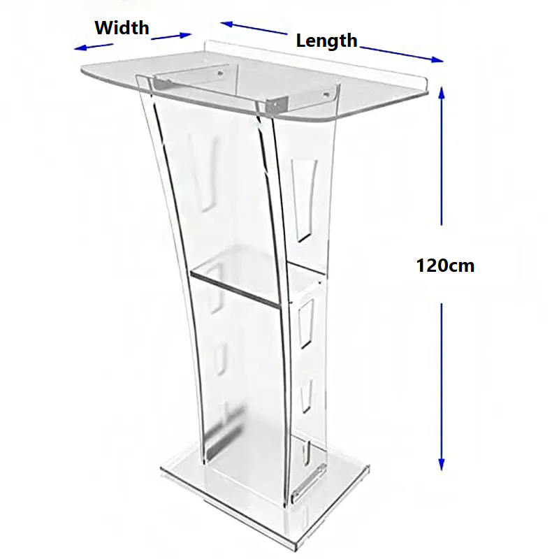 Modern Acrylic Lectern Podium 850x600mm Top / 10mm Thickness - Lecterns