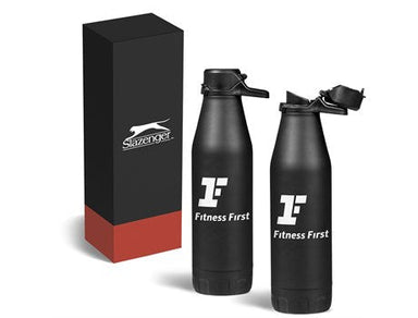 Slazenger Novac Vacuum Water Bottle - 500ml-Water Bottles-Black-BL