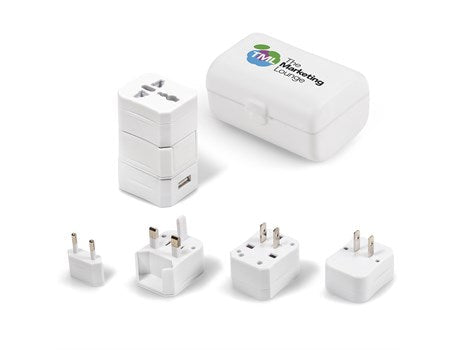 Odyssey World Travel Adaptor-Solid White-SW