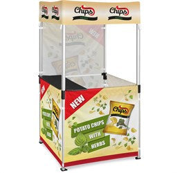 Ovation Sublimated Gazebo 1m X 1m Kiosk - 3 Half-Wall Skins - 1 Full-Wall Skin-Canopies & Gazebos