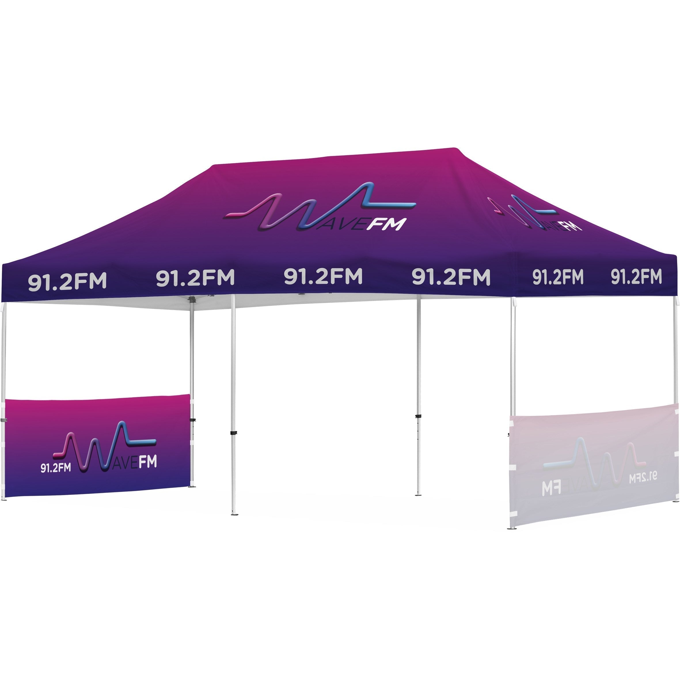 Ovation Sublimated Gazebo 6m X 3m - 2 Short Half-Wall Skins-Canopies & Gazebos