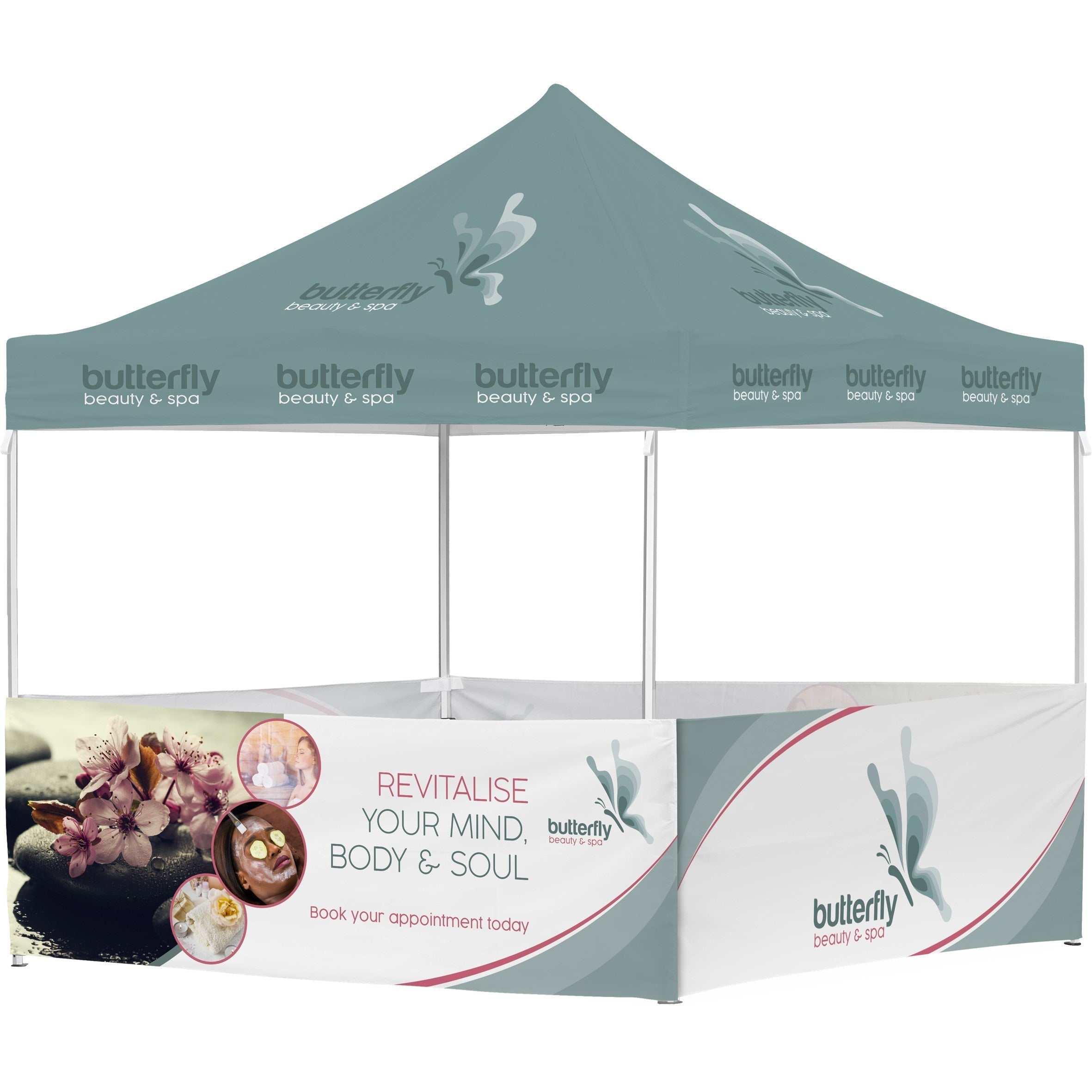 Ovation Sublimated Gazebo 3m X 3m - 4 Half-Wall Skins-Canopies & Gazebos