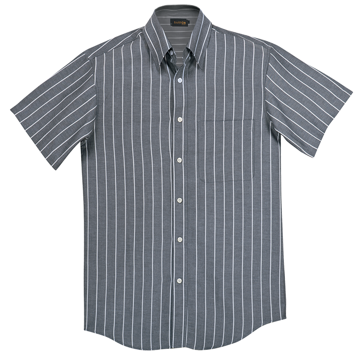 President Stripe Lounge Short Sleeve  Charcoal/White 