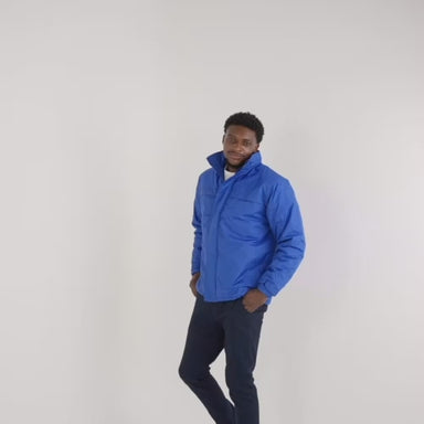 Video of a model wearing  custom brands tradesman jacket
