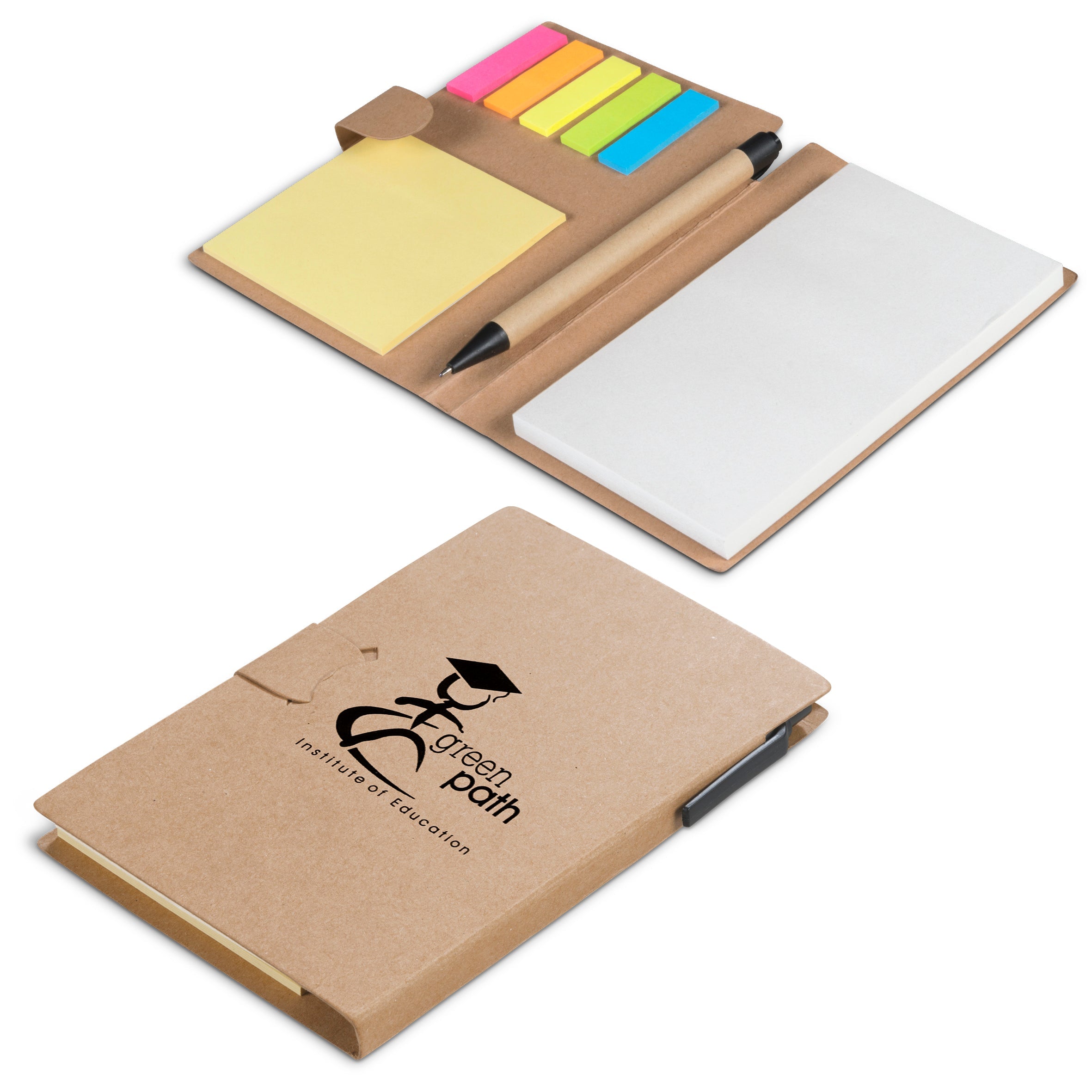 Retrospect Memo Pad & Sticky Flags-Natural-NT