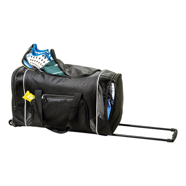 Rolling Duffel with Zippered Front Pocket Black / STD / Last Buy - Bags on Wheels