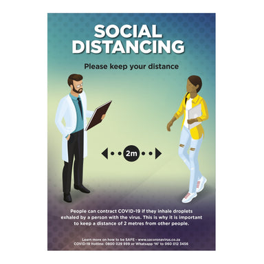 Saturn A1 Social Distance Poster - Set of 3-Turquoise-TQ