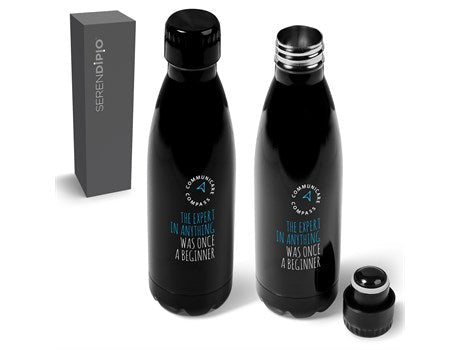 Serendipio Ethos Vacuum Water Bottle - 500ml-Water Bottles-Black-BL