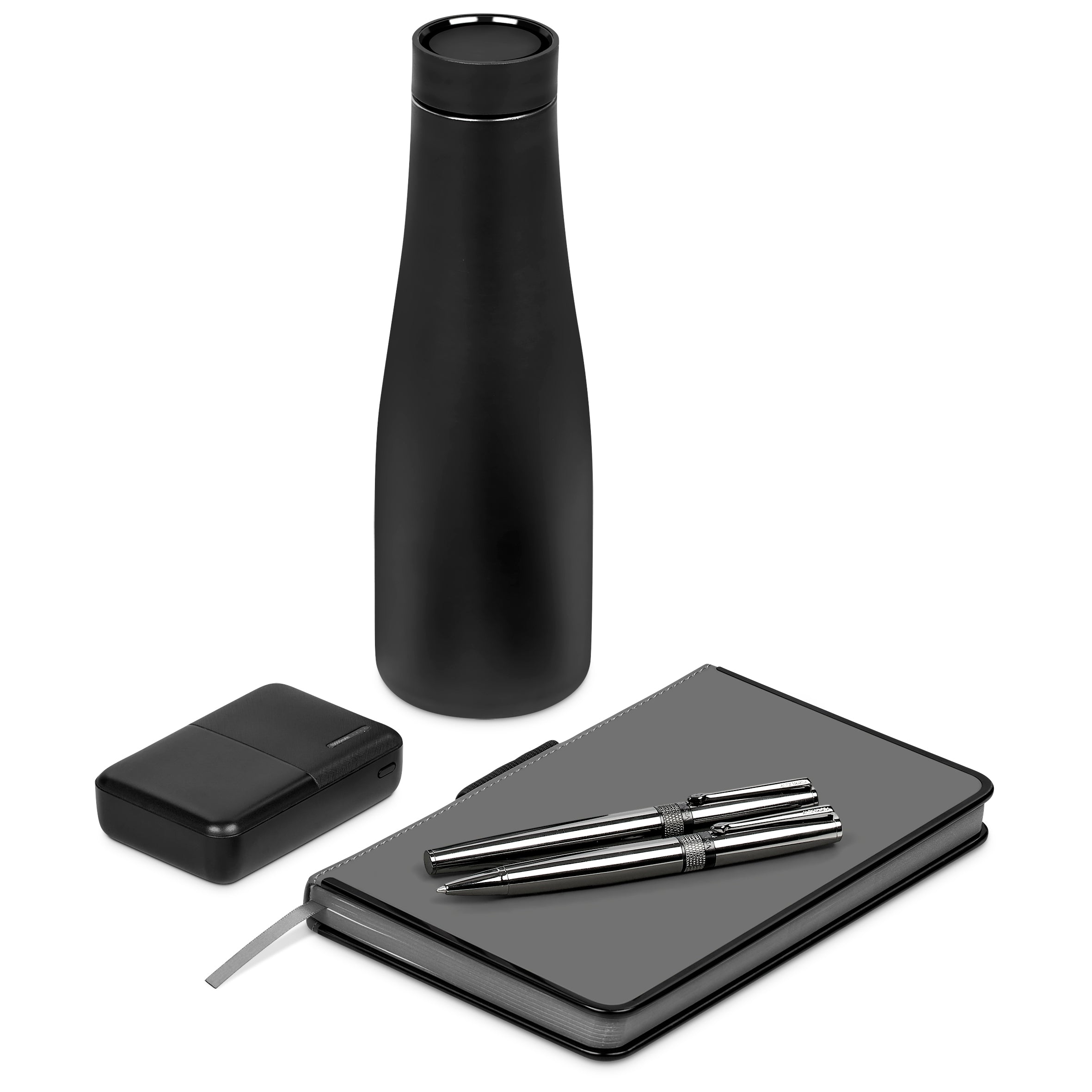 Gravitas Gift Set | Vacuum Bottle, Notebook, Pens and Power-bank