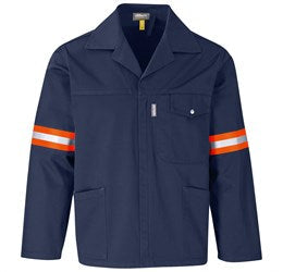 Site Premium Polycotton Jacket - Reflective Arms - Orange Tape-