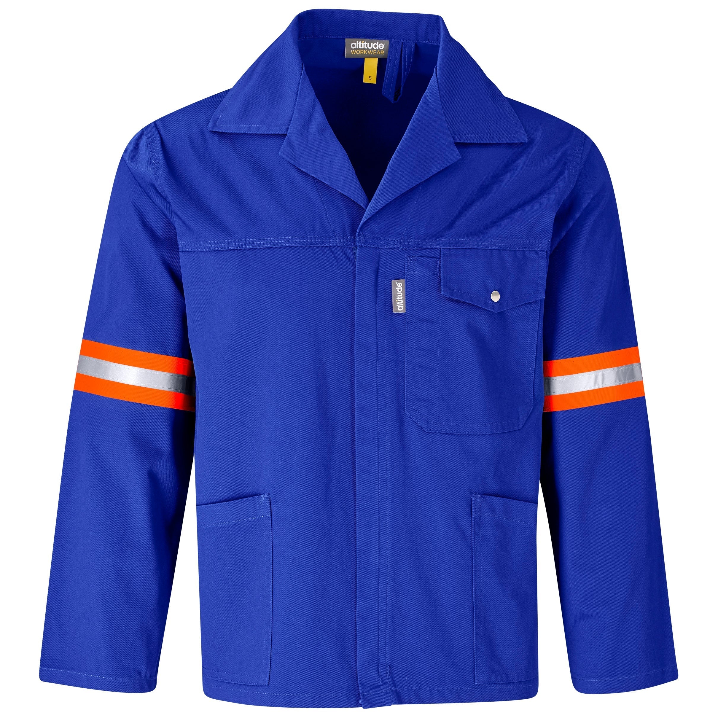 Site Premium Polycotton Jacket - Reflective Arms - Orange Tape-2XL-Royal Blue-RB