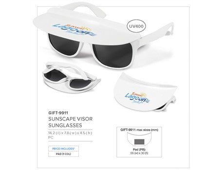 Sunscape Visor Sunglasses Solid White / SW