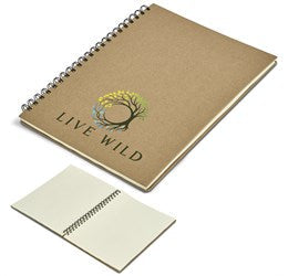 Okiyo Suru A4 Spiral Bound Hardcover Notebook-Natural-NT