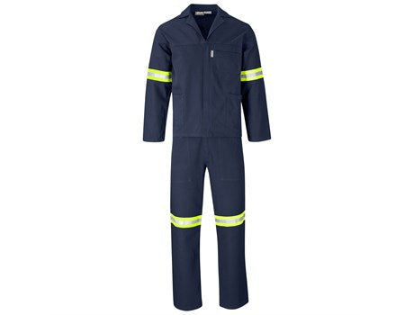 Technician 100% Cotton Conti Suit - Reflective Arms, Legs & Back - Yellow Tape-