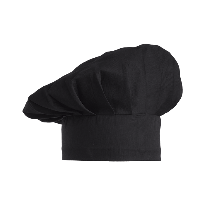 Toque Blanche Mushroom Chef Hat Black / STD / Regular - Chef’s Hats