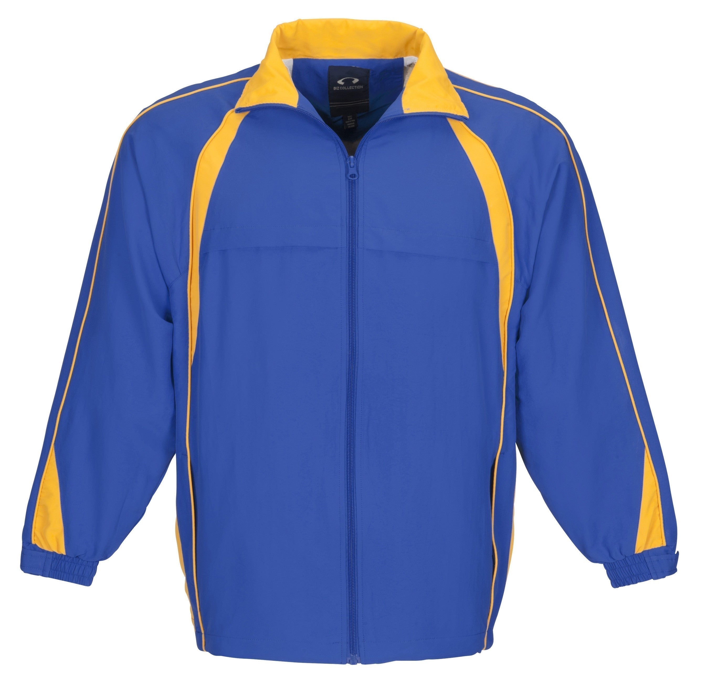 Unisex Splice Track Top - Black White Only-L-Royal Blue With Yellow-RBY