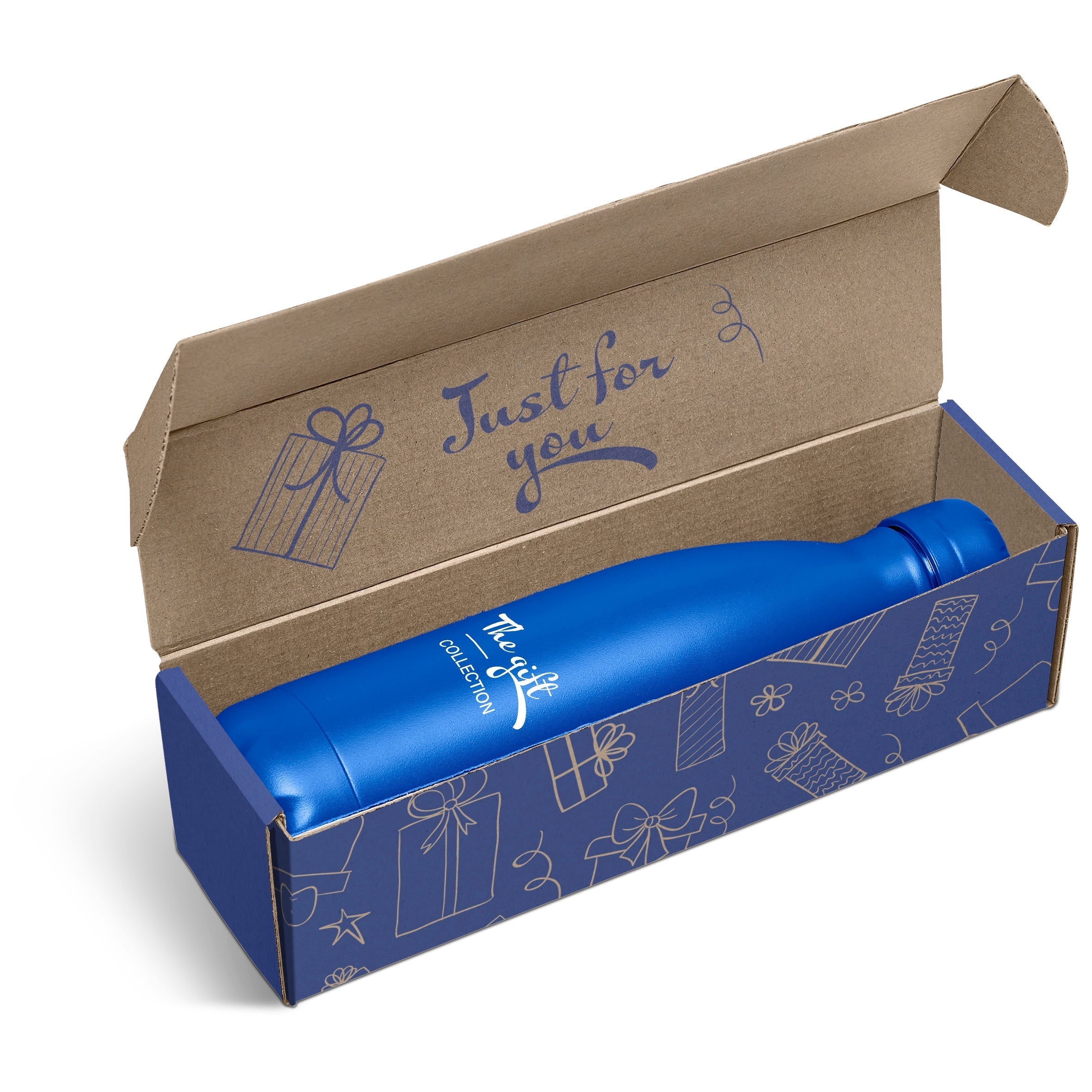 Wahoo Bottle in Bianca Custom Gift Box - Navy Only-Blue-BU