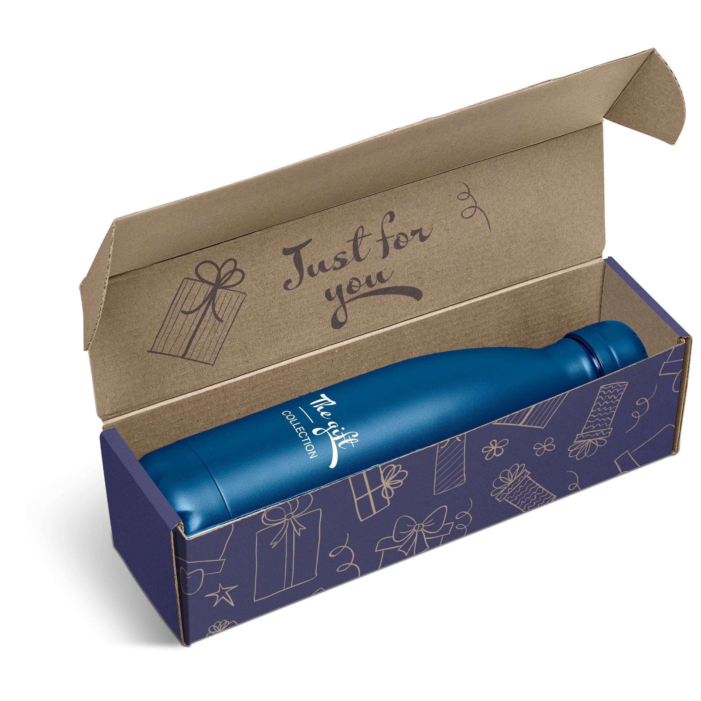 Wahoo Bottle in Bianca Custom Gift Box - Navy Only-Navy-N